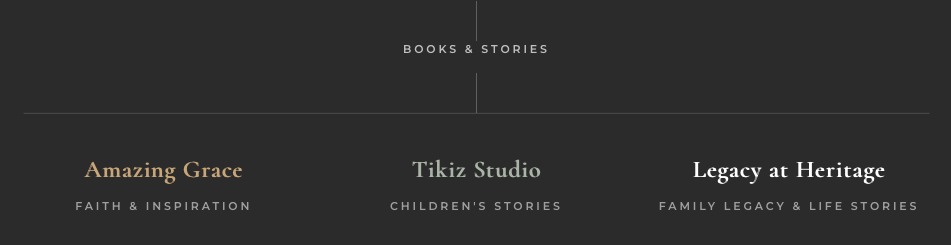 Books & Stories branch: Amazing Grace, Tikiz Studio, Legacy at Heritage
